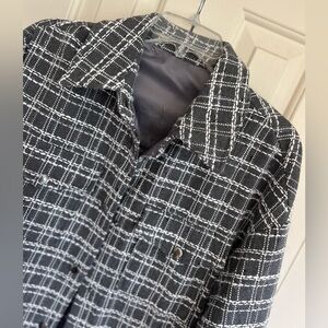 New Chic grey tweed shacket shirt jacket medium
